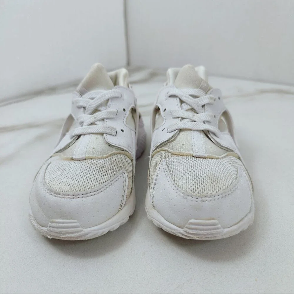 Nike Toddler Air Huarache Triple White Running Shoes Sneakers, Sz 10C